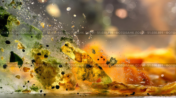 Close-up of moldy food waste breaking down, science concept. Expired Organic bio waste. Biodegradable waste decomposing, a mix of fruits and vegetables beginning the decomposition process. Mix Vegetables and fruits in a huge container. Стоковое AI-изображение, AI-художник ALLA YURTAYEVA / Фотобанк Лори