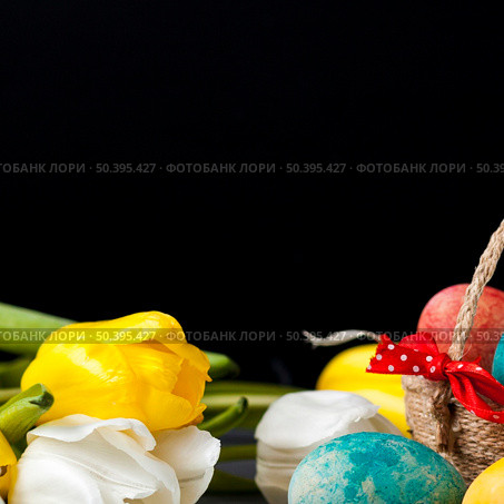 close up tulips eggs black. Стоковое фото, агентство Ingram Publishing / Фотобанк Лори