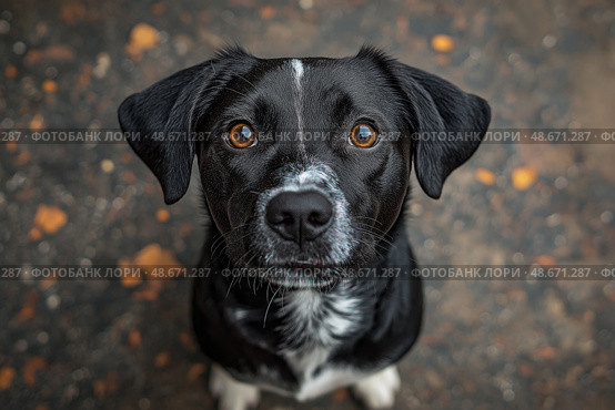 Close-up view of a dog's expressive eyes revealing deep emotions.  Выразительные глаза собаки выдают глубокие эмоции. Стоковое AI-изображение, AI-художник Katsiaryna Repich / Фотобанк Лори