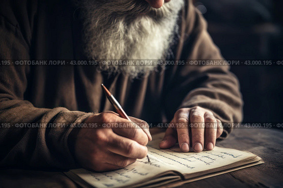 Closeup photo of writing man. Generate ai. Стоковое AI-изображение, AI-художник Иван Рябоконь / Фотобанк Лори
