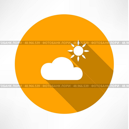 cloud and sun. Flat modern style vector illustration . Стоковая иллюстрация, агентство Ingram Publishing / Фотобанк Лори