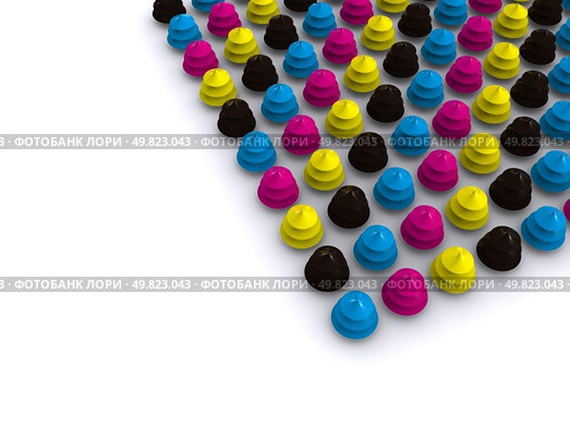 CMYK christmas tree. 3D firtree. Стоковое фото, агентство Ingram Publishing / Фотобанк Лори