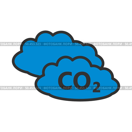 CO 2 Cloud Icon. Editable Bold Outline With Color Fill Design. Vector Illustration. Стоковая иллюстрация, агентство Ingram Publishing / Фотобанк Лори