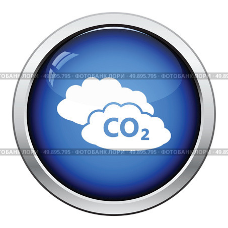 CO2 cloud icon. Glossy button design. Vector illustration. Стоковая иллюстрация, агентство Ingram Publishing / Фотобанк Лори