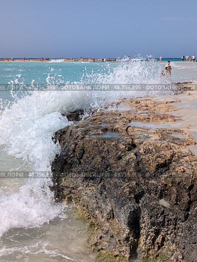 Coastline of Nissi Beach in North Cyprus on sunny day. Стоковое фото, фотограф Tamara Sushko / Фотобанк Лори