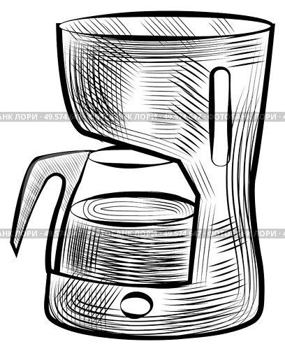 Coffee drink boiling in kettle isolated monochrome icon. Vector java shop equipment, sketch of electronic device with arabic beverage, brewing espresso or cappuccino. Coffee Drink Boiling in Kettle Isolated Machine. Стоковая иллюстрация, агентство Ingram Publishing / Фотобанк Лори