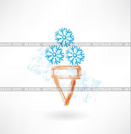 Cold ice-cream grunge icon. Стоковая иллюстрация, агентство Ingram Publishing / Фотобанк Лори