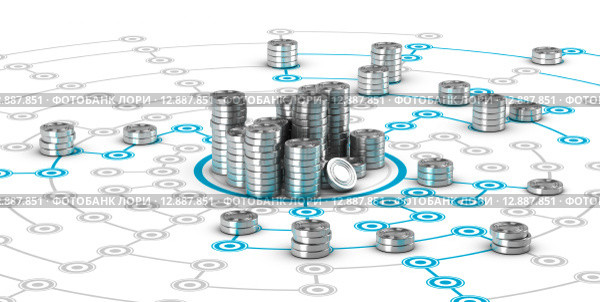 Collaborative Finance, Crowdfunding. Стоковая иллюстрация, иллюстратор Olivier Le Moal / Smarterpix / Фотобанк Лори