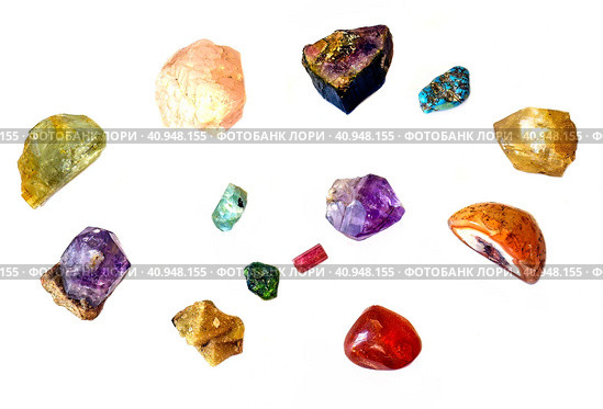 Collection of different colorful minerals found in Russia. Стоковое фото, фотограф Татьяна Терехина / Фотобанк Лори