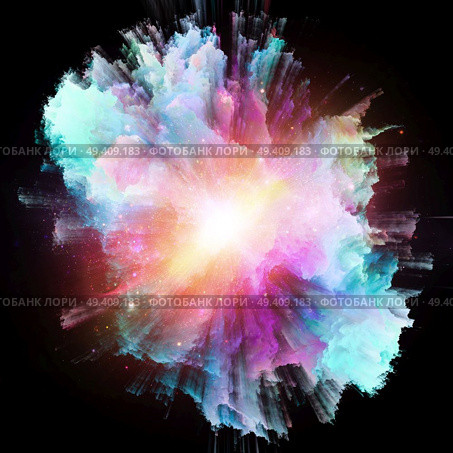 Color Explosion series. Backdrop of colorful streaks on the subject of design, art and imagination. Стоковое фото, агентство Ingram Publishing / Фотобанк Лори