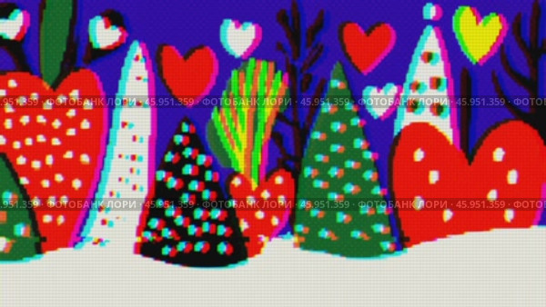 Colorful 8 bit Pop Art Valentine's Day Greeting with Digital Pixelated Heart. Стоковое AI-видео, аниматор Александра Конопля / Фотобанк Лори