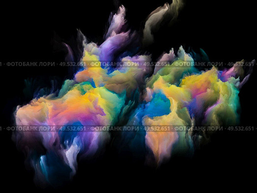 Coloring Space series. Three dimension vivid cloudy formations. Abstraction on the subject of art, imagination, creativity and education. Стоковое фото, агентство Ingram Publishing / Фотобанк Лори