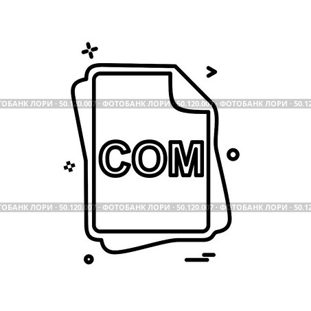 COM file type icon design vector. Стоковая иллюстрация, агентство Ingram Publishing / Фотобанк Лори