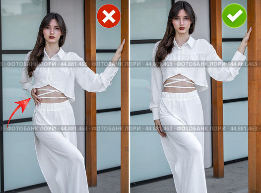 Common mistakes in female posing and how to avoid them. Photo poses. Стоковое фото, фотограф Андрей Аркуша / Фотобанк Лори
