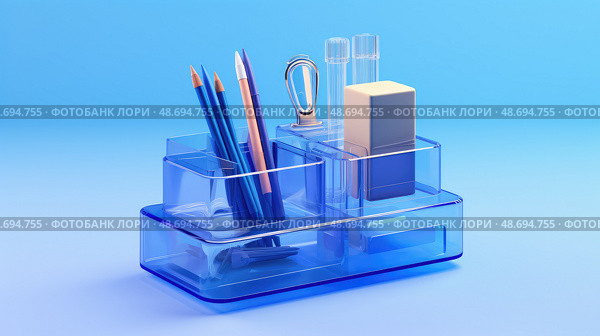 compartments blue desktop ai generated. Стоковое AI-изображение, AI-художник Vectorwin / Фотобанк Лори