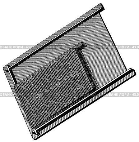 Composing stick. Publication of the book "Meyers Konversations-Lexikon", Volume 7, Leipzig, Germany, 1910. Стоковая иллюстрация, иллюстратор Sergey Kohl / Фотобанк Лори