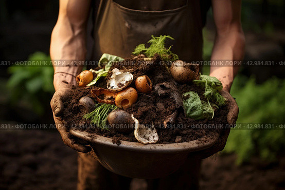 Composting food waste. Generate Ai. Стоковое AI-изображение, AI-художник Иван Рябоконь / Фотобанк Лори