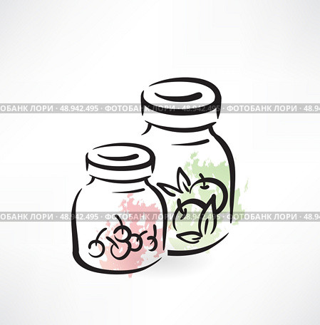 compote in jar grunge icon. Стоковая иллюстрация, агентство Ingram Publishing / Фотобанк Лори