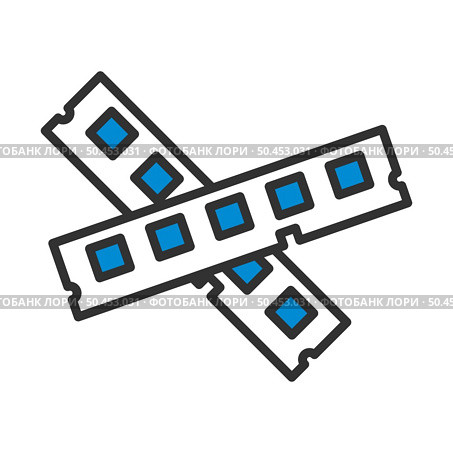 Computer Memory Icon. Editable Bold Outline With Color Fill Design. Vector Illustration. Стоковая иллюстрация, агентство Ingram Publishing / Фотобанк Лори