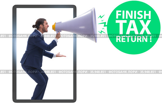 Concept of annual tax return submission. Стоковое фото, фотограф Elnur / Фотобанк Лори