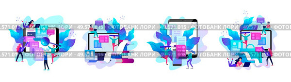 Concept vector illustration of business Blogging, people and education technology. Vector illustration news, copywriting, seminars, tutorial, creative writing. Landing page template. Concept vector illustration of business Blogging, people and education technology. Vector illustration news, copywriting, seminars, tutorial, creative writing. Landing page. Стоковая иллюстрация, агентство Ingram Publishing / Фотобанк Лори