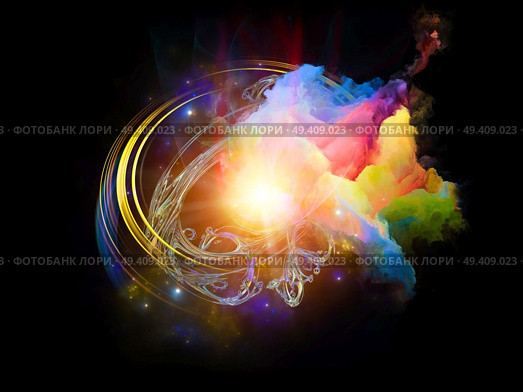 Conceptual Particle series. Composition of fractal and conceptual elements suitable as a backdrop for the projects on science, information technology and design. Стоковое фото, агентство Ingram Publishing / Фотобанк Лори