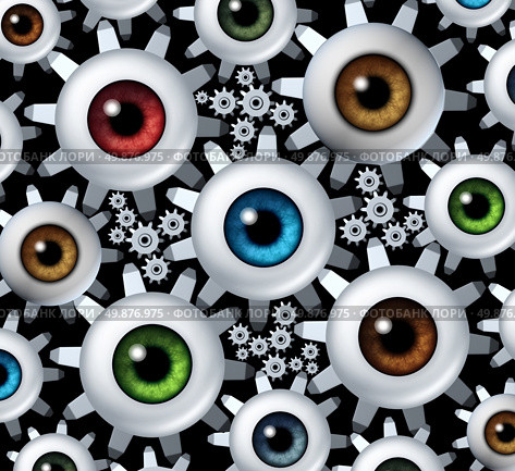 Connected vision network business concept with a group of human eye balls shaped as gear wheels and cogs connecting together in a team partnership combining ideas to form a strong goal oriented organization for success. Стоковое фото, агентство Ingram Publishing / Фотобанк Лори