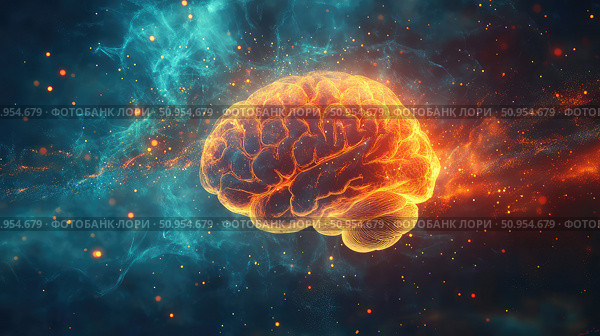 connectome emerging brain ai generated. Стоковое AI-изображение, AI-художник Vectorwin / Фотобанк Лори
