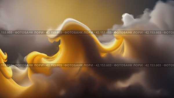 Contrasting clouds of smoke: the play of light and shadow in the dance of yellow and white. Стоковое AI-видео, аниматор Юрий Поздников / Фотобанк Лори