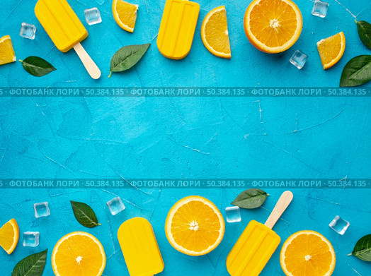 copy space ice cream orange flavour. Стоковое фото, агентство Ingram Publishing / Фотобанк Лори