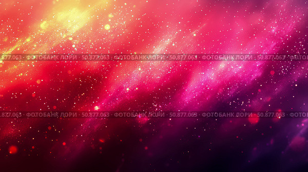 Cosmic Radiance: An Ethereal Nebulous Cloudscape with Intense Red and Gold Brilliance, Ideal for Backdrops. Стоковое AI-изображение, AI-художник Данила Большаков / Фотобанк Лори