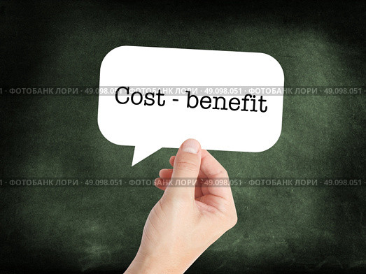 Cost benefit written on a speechbubble. Стоковое фото, агентство Ingram Publishing / Фотобанк Лори