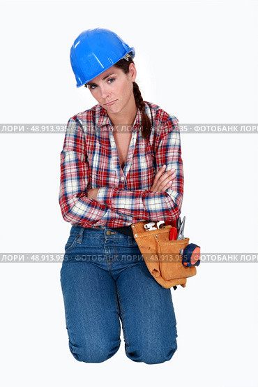 craftswoman sulking. Стоковое фото, агентство Ingram Publishing / Фотобанк Лори