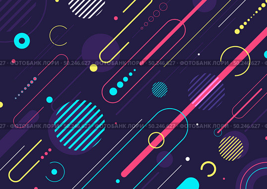 Creative abstract dynamic geometric elements pattern design and background. You can use for template cover brochure, poster, banner web, flyer, etc. Vector illustration. Стоковая иллюстрация, агентство Ingram Publishing / Фотобанк Лори