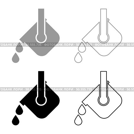Crucible molten metal poured from ladle melting iron metallurgical foundry industry concept metal casting process set icon grey black color vector illustration image simple solid fill outline contour line thin flat style. Crucible molten metal poured from ladle melting iron metallurgical foundry industry concept metal casting process set icon grey black color vector illustration image solid fill outline contour line thin flat style. Стоковая иллюстрация, агентство Ingram Publishing / Фотобанк Лори