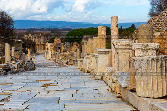 Curette (Curets) Street in Ephesus, Turkey. Стоковое фото, фотограф Яков Филимонов / Фотобанк Лори