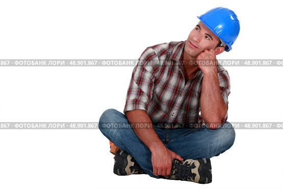 Daydreaming builder. Стоковое фото, агентство Ingram Publishing / Фотобанк Лори