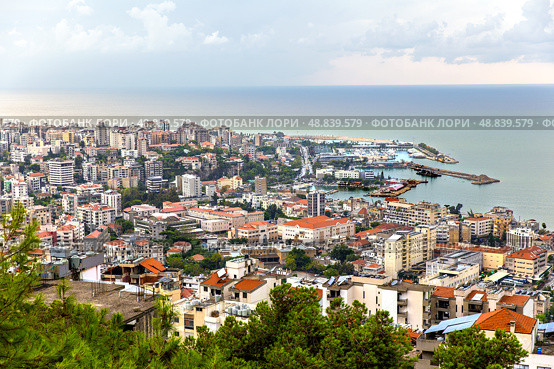 Daytime view from above of the city of Jounieh. Republic of Lebanon. Стоковое фото, фотограф Евгений Ткачёв / Фотобанк Лори
