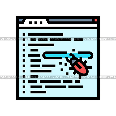 debugging code software color icon vector illustration. Стоковая иллюстрация, иллюстратор Vectorwin / Фотобанк Лори