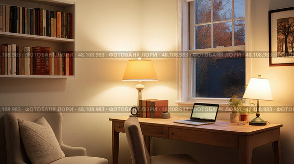 declutter clean home office ai generated. Стоковое AI-изображение, AI-художник Vectorwin / Фотобанк Лори