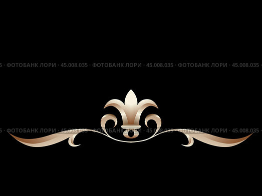 decorative elements with silver and gold gradient on a black background , separator. Стоковая иллюстрация, иллюстратор ~✿Eлена Челышева(Кочина)✿~ / Фотобанк Лори