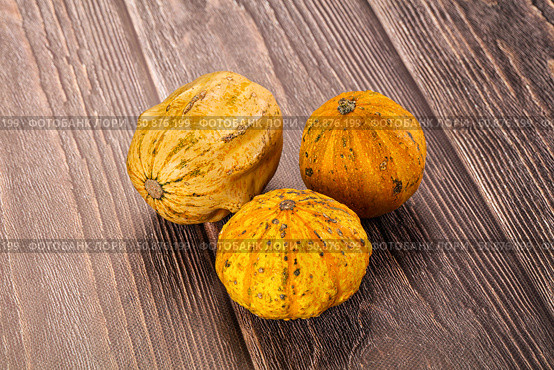Decorative yelow pampkin seasonal vegetables. Стоковое фото, фотограф Андрей Старостин / Фотобанк Лори
