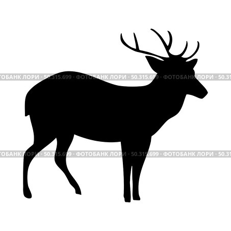 Deer silhouette. Smooth and clean lines. High detailed Deer silhouette. Vector Illustration.. deer and goats silhouettes set. Стоковая иллюстрация, агентство Ingram Publishing / Фотобанк Лори