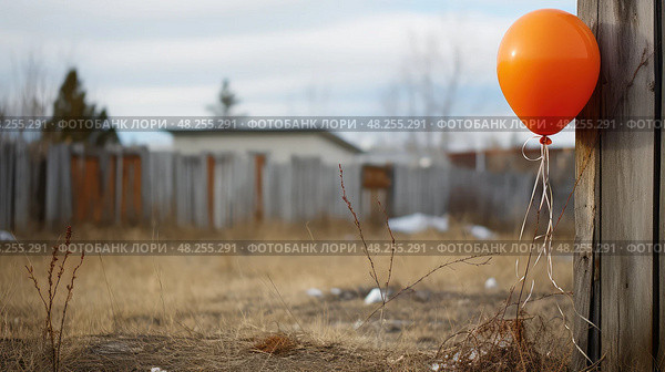 deflated balloons orange ai generated. Стоковое AI-изображение, AI-художник Vectorwin / Фотобанк Лори