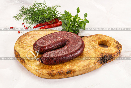 Delicious dry cured beef basturma on table, closeup. Стоковое фото, фотограф Андрей Старостин / Фотобанк Лори