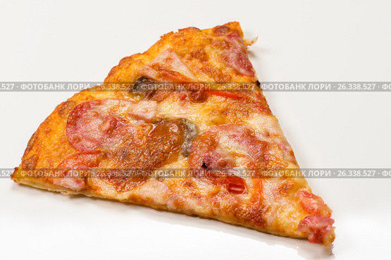 Delicious slice pizza isolated. Стоковое фото, фотограф Quadshock / Фотобанк Лори
