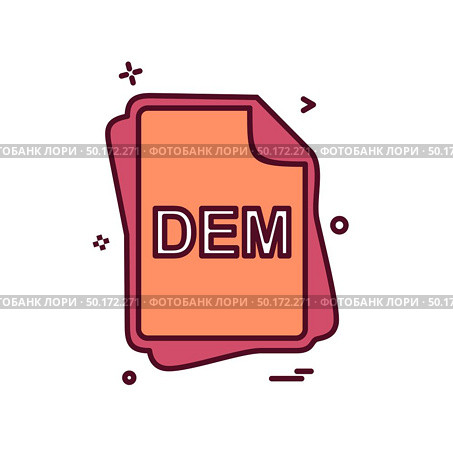 DEM file type icon design vector. Стоковая иллюстрация, агентство Ingram Publishing / Фотобанк Лори