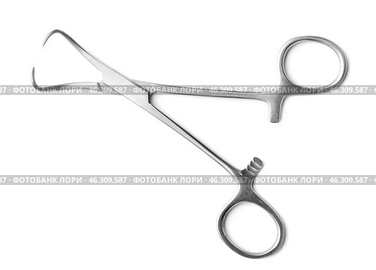 Dentist's forceps on white background. Стоковое фото, фотограф Pixel_shot / Фотобанк Лори