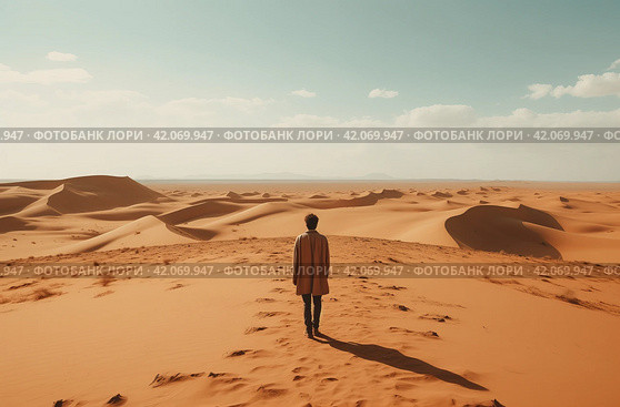 Desert Wanderer. Стоковое AI-изображение, AI-художник Данил Руденко / Фотобанк Лори