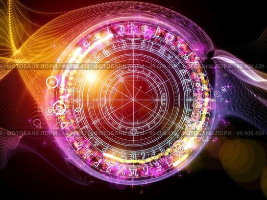 Design of fractal elements, sacred symbols and circles on the subject of mysticism, occult, astrology and spirituality. Sacred circles series. Стоковое фото, агентство Ingram Publishing / Фотобанк Лори